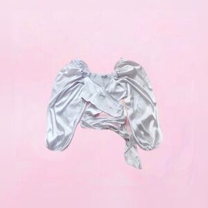 oscar street ⋆ puff sleeve wrap crop top